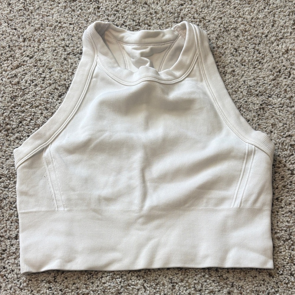 DSG Cream Ribbed Crop Top